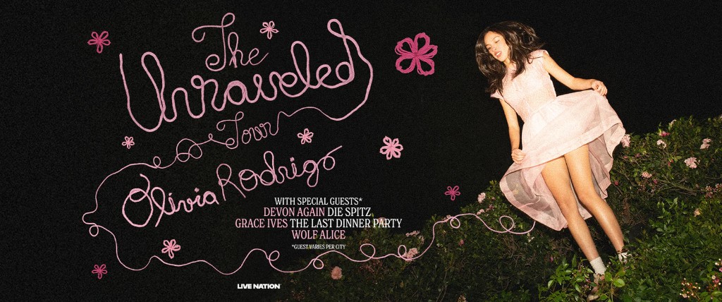 The Unraveled Tour poster for Olivia Rodrigo